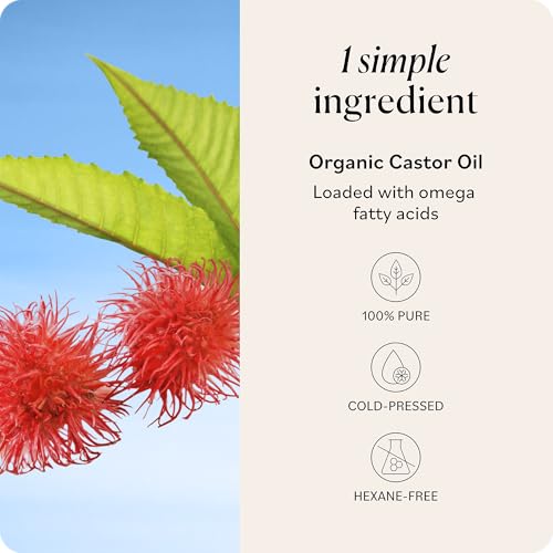 Sky Organics Organic Castor Oil 16oz, Pure, Cold Pressed and Hexane Free