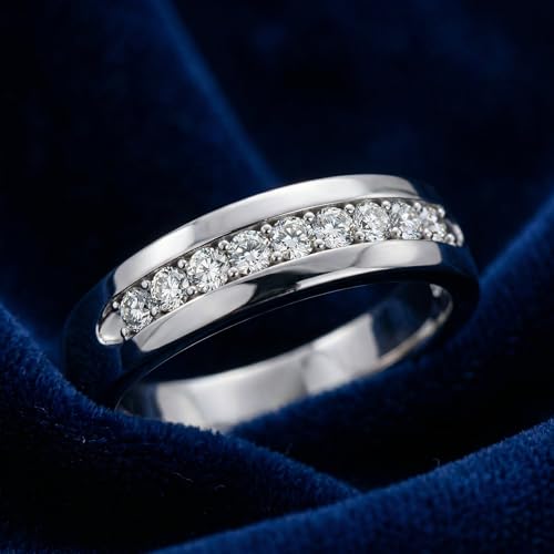 P3 POMPEII3 Pompeii Mens 1/4ct Diamond Wedding Ring 10k White Gold Anniversary Band - Size 10