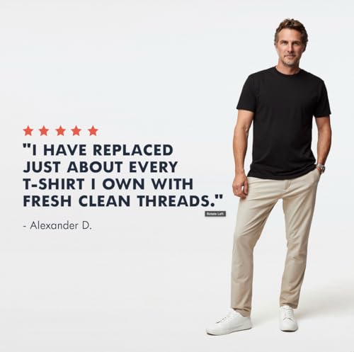 Fresh Clean Threads Men's T-Shirts 4-Pack Short Sleeve Crew Neck Premium Tees - Fitted Style, Soft Cotton-Poly Fabric, Tag-Free Comfort