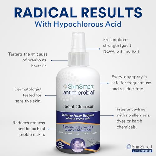 SkinSmart Antimicrobial Facial Cleanser for Breakouts and Blemishes, 8 oz