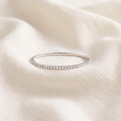 P3 POMPEII3 Pompeii 2-10Ct TW Flexible Diamond Bangle Tennis Bracelet Lab Grown 14k Gold (F/G,VS1-VS2)