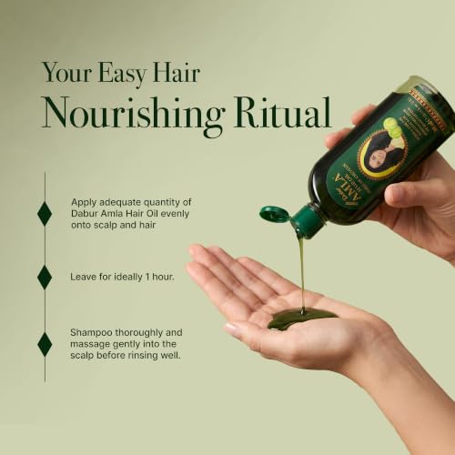 Dabur Amla Hair Oil – Nourishing Herbal Oil with Pure Amla and Botanical Extracts for Healthy, Moisturized Scalp, Strong, Shiny Hair – Ayurvedic Strengthen Roots for Men & Women – 500 ml (Pack of 3)