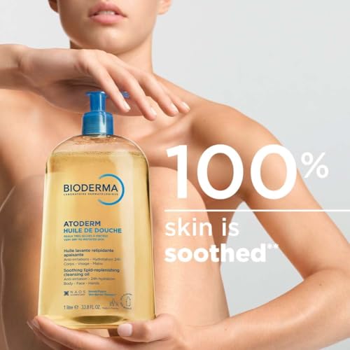 Bioderma - Atoderm - Cleansing Oil For Very Dry Sensitive Skin - Face and Body - Soothes Discomfort - 6.7 Fl Oz (Pack of 1)