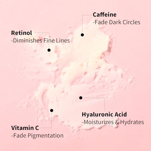UJhay Retinol Eye Stick, Anti-Aging Eye Balm with Caffeine & Vitamin C, Reduces Wrinkles Dark Circles Puffiness Under-Eye Bags, Hydrating Firming Eye Cream