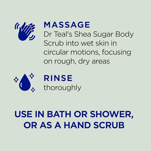 Dr Teal's Shea Sugar Scrub, Eucalyptus & Spearmint Essential Oils, 19 oz (Pack of 3)