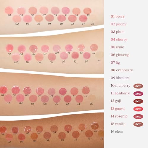 NOONI Korean Lip Oil - Applepeony - Plumping & Hydrating Tinted Lip Gloss