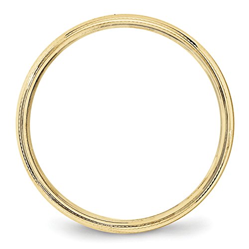 10k Yellow Gold Half Round Milgrain Wedding Band for Men and Women 4mm Lightweight Unisex Polished Gold Ring Comfort Fit Traditional Anniversary Promise Band Stackable Everyday Wear Engravable Jewelry