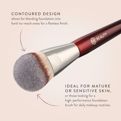 BK BEAUTY 101 Contoured Foundation Brush for Liquid & Cream Makeup