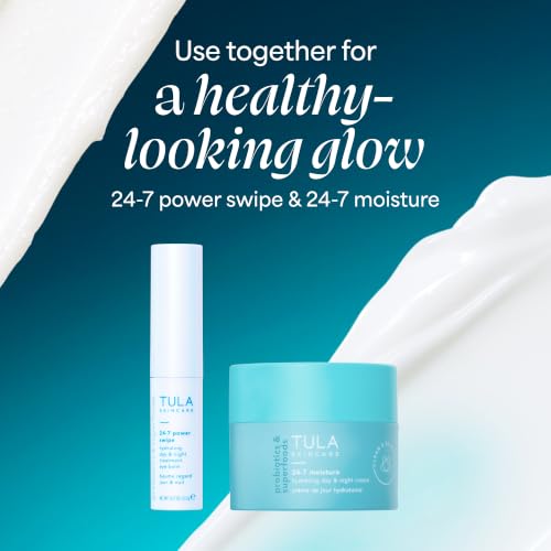 TULA Skin Care 24-7 Power Swipe Hydrating Eye Balm - Dark Circle Treatment, Instant Brightening, Portable - 0.23oz