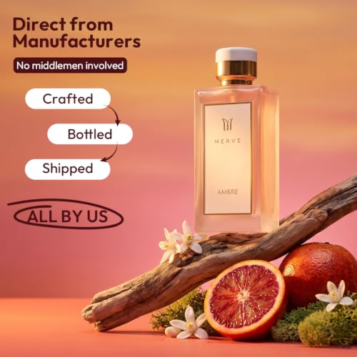 Merve Ambre Perfume for Women 3.4 Oz Long Lasting EDP Honey Caramel Peach