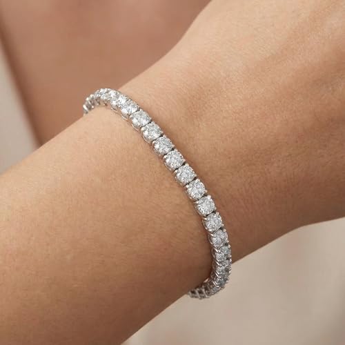 P3 POMPEII3 Pompeii 13Ct Round-Cut Diamond Tennis Bracelet 14k White Gold 7" Lab Grown (F,VS)