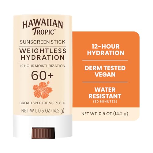 Hawaiian Tropic Weightless Hydration Sunscreen Stick SPF 60+, 0.5 Oz