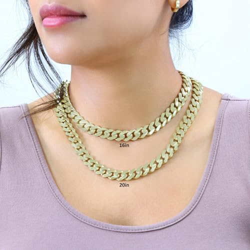 Nuragold 10k Real Yellow Gold Monaco 11mm Miami Cuban Chain Mens Necklace - 24"