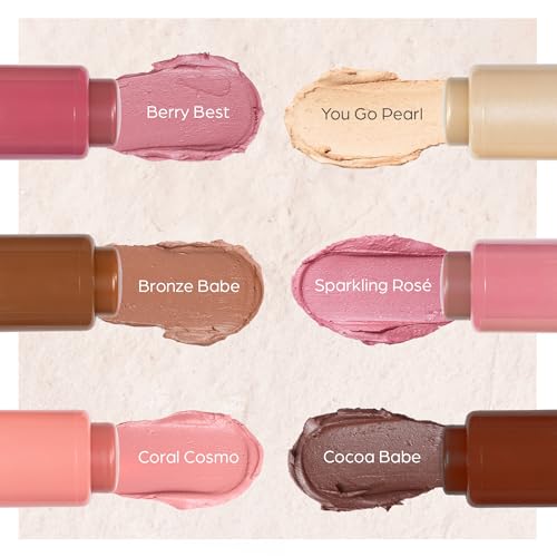 PÜR MINERALS Silky Tint Creamy Multitasking Highlighter Stick with Peptides, You Go Pearl - Highlighting Stick with Natural, Healthy-Looking Glow & Ultra-Creamy Finish - Professional Makeup