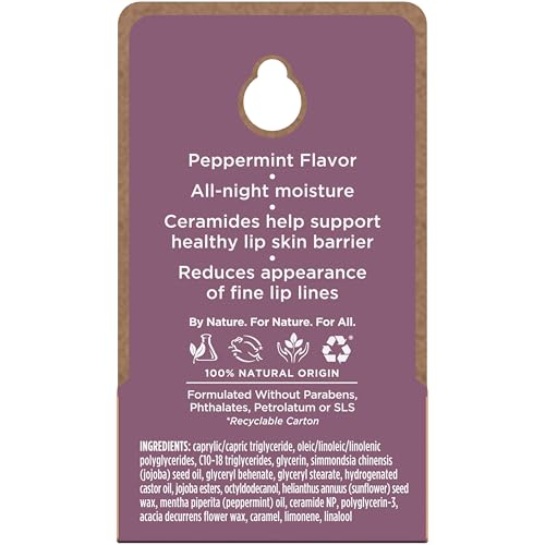 Burt's Bees Original Overnight Intensive Lip Treatment, Moisturizing, Restorative, Reduces Fine Lines, Vitamin E, Ceramides Oils, Natural Origin Lip Care, 0.25 Oz.