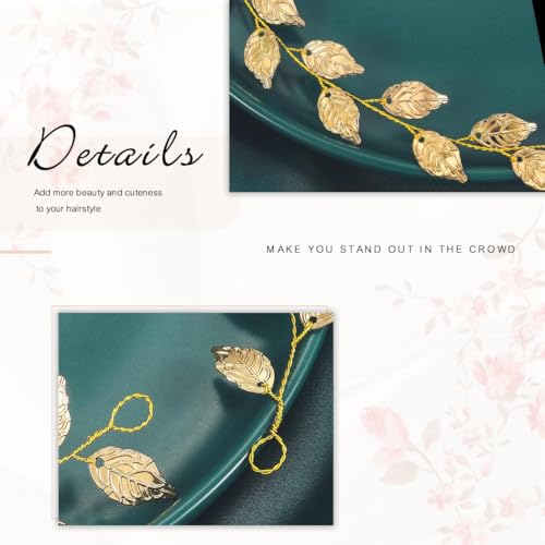 JAKAWIN Gold Wedding Hair Vine Leaf Bride Hair Piece Accessories for Women HV179 (Gold)