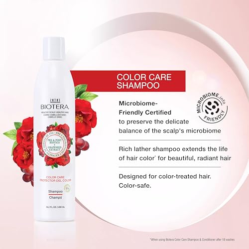 Biotera Color Care Shampoo for Color-Treated Hair - Protects & Extends Vibrancy with Coconut & Grapeseed Extract, Enhances Shine & Softness, Color-Safe, Vegan, 32 Fl Oz