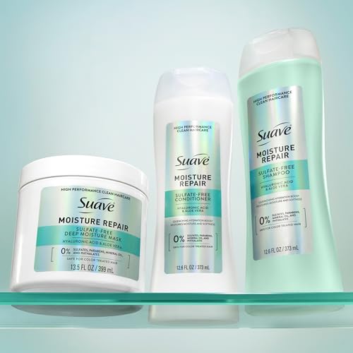 Suave Moisture Repair Conditioner, Sulfate-free, for restored moisture with every wash, safe for color treated hair, 12.6 oz