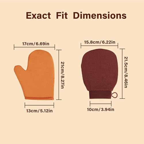 Self Tanner Mitt, Self Tanning Mitt Applicator, Sunning Tanning Gloves for Self Tan Lotion, Tan Applicator Set, Streak-Free Smooth Even Finish, Self Tanner Mitt for Mousse Spray, 2 Pack