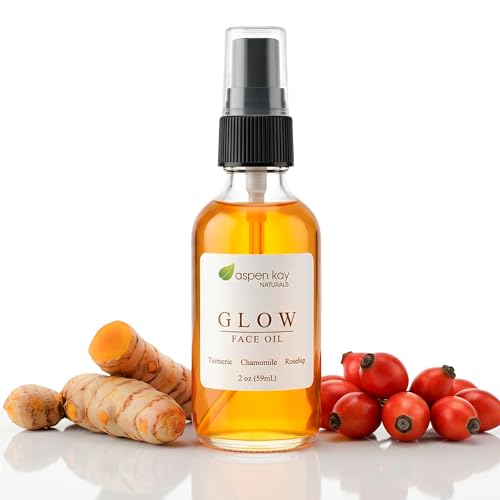 Glow Turmeric Face Oil, Organic Rosehip Oil, Camellia & Vitamin C - 2 oz