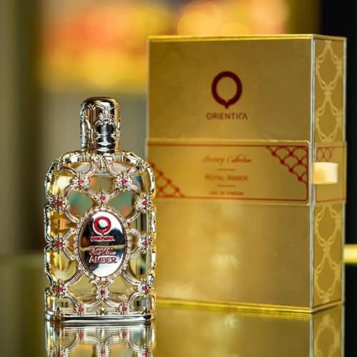 Orientica Luxury Royal Amber 2 Pc Perfume Gift Set – Notes of Vanilla, Bergamot, Pineapple - Amber Oud, Gourmand Arabic Perfume for Women & Men - Perfumes Arabes de Mujer y Hombres