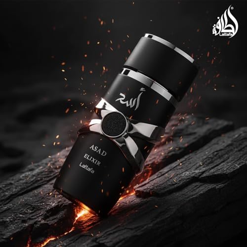 Lattafa Asad Elixir – Spicy, Woody, Amber, Warm – Eau de Parfum Spray Long-Lasting Fragrance for Men, 3.4 Ounce / 100 ml