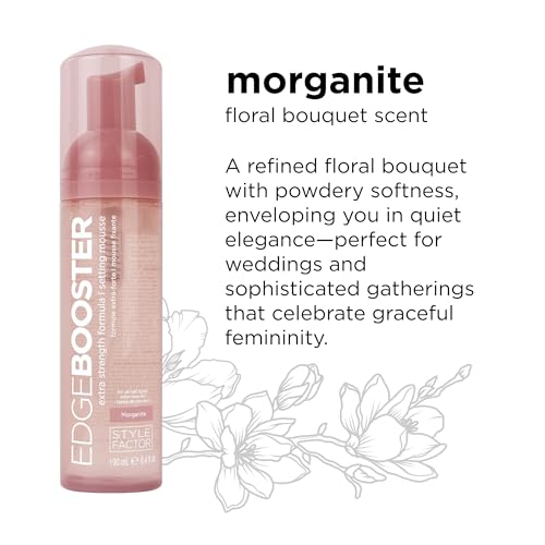 Style Factor EDGE BOOSTER Extra Strength Setting Mousse Travel Size – Frizz Control, Extra Volume, and Conditioning – 2.5oz Morganite Mousse for Curly Hair