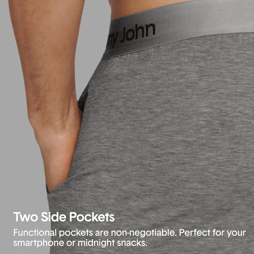 Tommy John Men's Second Skin Pajama Pants, Comfortable Soft with Pockets Sleepwear, Lounge, Yoga, Sweatpants for Men, Elastic Band Pajama Bottoms (Dress Blue, XXL)