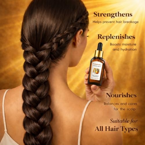 Ayurvedic Hair Growth Oil – Amla, Bhringraj & Argan – Reduces Hair Fall & Dry Scalp, Strengthens Roots, Supports Hair Growth, Tames Frizz – Vegan, Cruelty-Free – 50ml