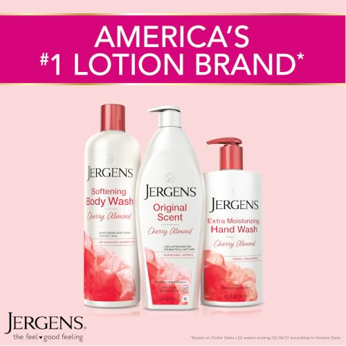 Jergens Cherry Almond Hand & Body Lotion, Dry Skin, 32 fl oz