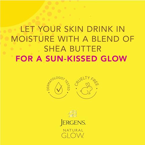 Jergens Natural Glow In Shower Lotion, Self Tanner for Fair to Medium Skin Tone, Sunless Tanning Wet Skin Lotion for Gradual, Flawless Color, 7.5 Ounce (Packaging May Vary)