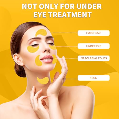 Qyiywim Under Eye Patches 70PCS, 24K Gold Eye Patches for Puffy Eyes Treatment, Under Eye Masks for Dark Circles and Puffiness, Non-Irritating Eye Mask Skincare, Eyes Bags Treatment, Eye Gel Pads