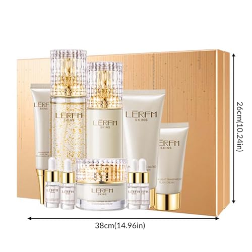 Anti Aging Skin Care Set - 10pcs - Face Skincare Kit with Collagen - Hydrating & Firming Skin, Include Toner, Serum, Lotion, Eye Cream, Face Cream, Korean -style Skincare Gift Sets for Women