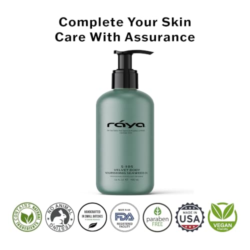 Raya Velvet Body Nourishing Seaweed Oil 16 oz (S-105) | Hydrating and Nourishing Body Treatment | Made with Natural French Seaweed Oil, Vitamins, and Minerals