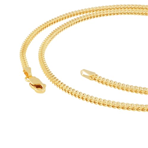 Nuragold 14k Real Yellow Gold Franco Box 1.5mm Wheat Chain Bracelet/Anklet - 7"