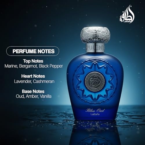 Lattafa Perfumes Blue Oud for Unisex Eau de Parfum Spray, 3.4 Ounce