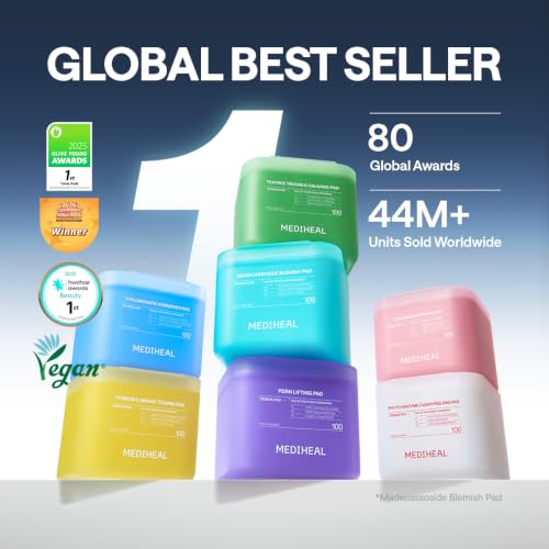 MEDIHEAL Phyto-Enzyme Clear Peeling Toner Pads, Exfoliation (100 Count)