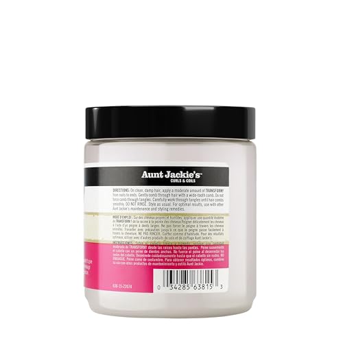 Aunt Jackie's Curls and Coils Transform Hydrating Leave-In Creme Conditioner for All Hair Types and Textures, 15 oz