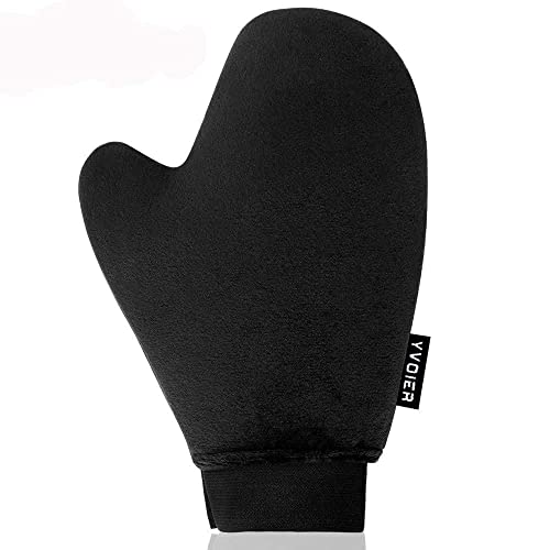 Yvoier Self Tanning Mitt Applicator - Elastic Wrist Tan Mitt Applicator Microfibre Tanning Lotion Applicator Self Tanning Glove Sunless Tanning Mitt Streak Free Tan for Tanner Spray Mousse Lotions