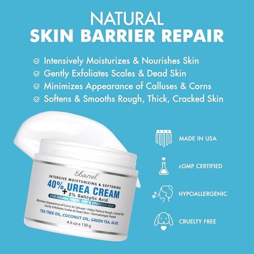 Ebanel Urea Cream 40% plus Salicylic Acid 2% for Dry Cracked Feet Skin