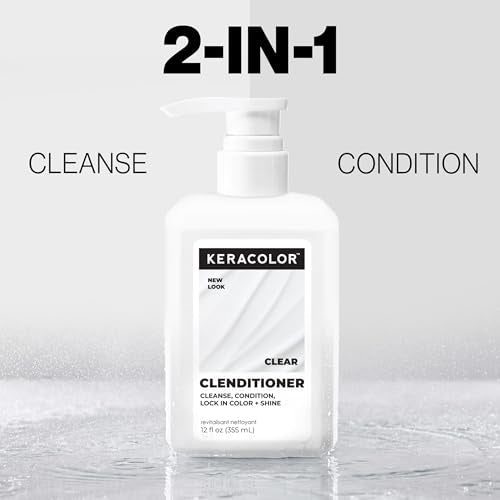 Keracolor Clenditioner Co Wash Cleansing Conditioner Keratin Infused Color Safe Prevents Fade Replaces Your Shampoo, 12 Fl Oz