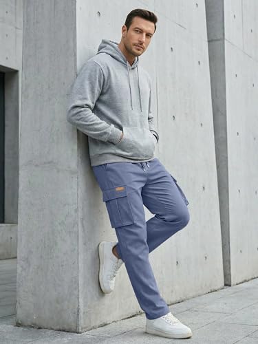 JMIERR Mens Casual Sweatpants Pants Men's Clothing Essential Joggers Mens Quiet Luxury Cargo Pants Big & Tall Loose Fit,US42(3XL),Wild Wind