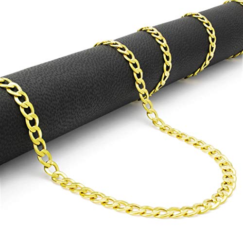Nuragold 10k Real Yellow Gold Cuban Curb Link 4.5mm Chain Necklace, 16"-30" - 20"