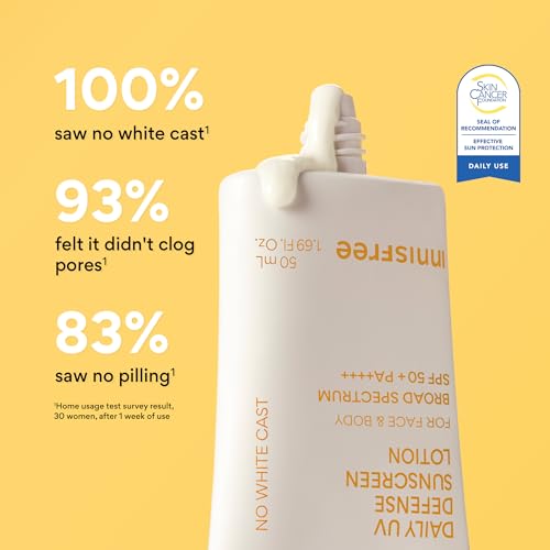 innisfree Daily UV Defense Sunscreen SPF 50+ PA++++, Korean Face & Body Sunscreen, Invisible Finish, Broad Spectrum, No White Cast, Lightweight, Hydrating, Available in Gift Sets & Jumbo