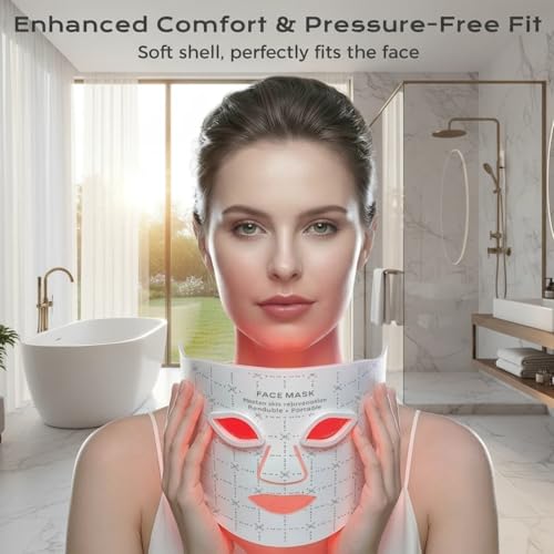 GIHWRRI LED Light Therapy Mask, 7-Color Red Light Therapy for Face