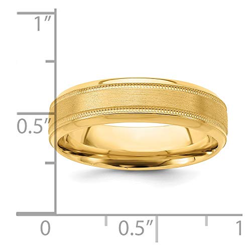 Real 14K Yellow Gold Comfort Fit Unique Wedding Band Ring Size 7.5