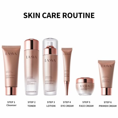 Revitalizing 6-Piece Anti-Aging Skin Care Set for Women – Hydrating, Firming & Wrinkle-Reducing Facial Care Kit with Cleanser, Toner, Eye Cream, Lotion & Face Cream