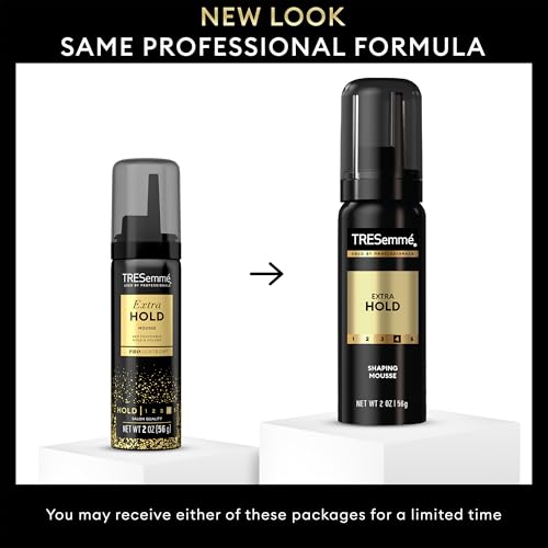 TRESemmé Shaping Mousse, Travel-Size, Extra Hold 12-Pack – Moisturizing Hair Mousse for Sculpting, 24H Frizz Control, 2 Oz Ea