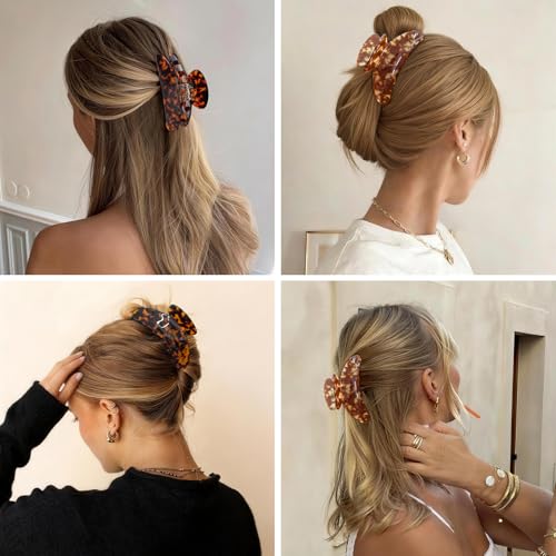 2 Pack Acetate Hair Claw Clips for Thick Thin Hair, 4 Inch Large Hair Clips