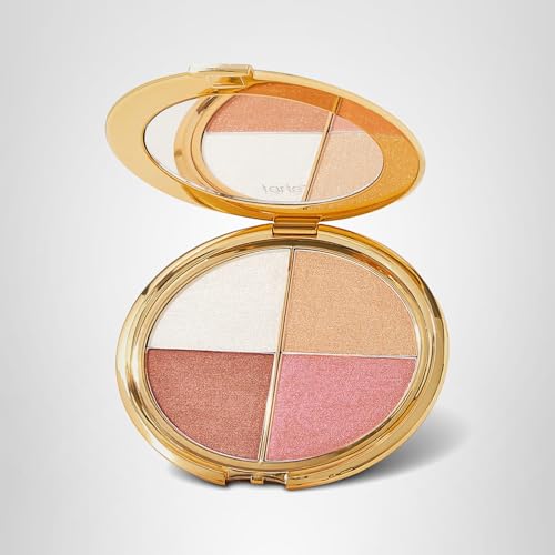 tarte glow wardrobe highlighting eye & cheek palette – Highlighter, Blush, Bronze & Eyeshadow All-in-One Face & Eye Viral Makeup for Everday Radiant Blendable Glow, Vegan & Cruelty Free, full size
